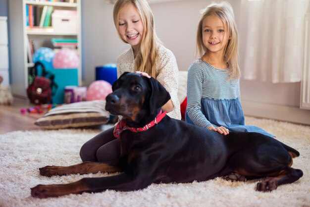 The best friend of kids is a dog