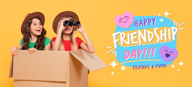 Free photo best friends celebrating friendship day