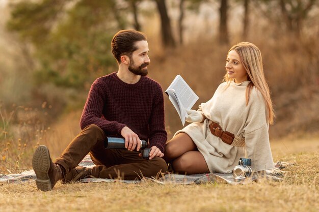 Best friends looking at each other outdoors