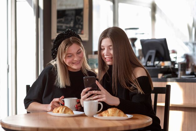 Best friends spending some time together with a good coffee