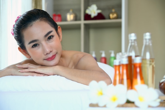 Beutiful woman with spa massage