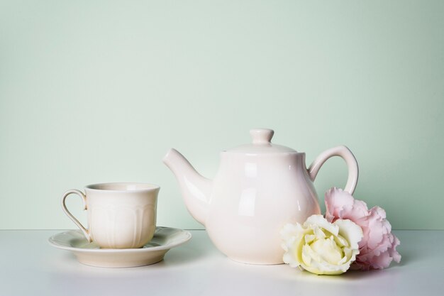 Beverage with flower decorations