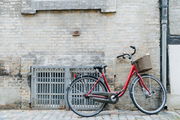 Bicycle on cobblestone pavement