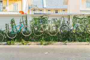 Free photo bicycle decoration on wall