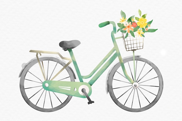 꽃 디자인 요소를 제공하는 자전거