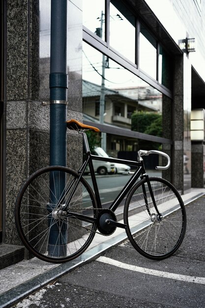 Bicycle outdoors in street