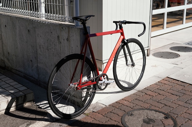 Bicycle outdoors in street