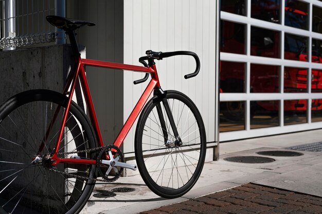 Bicycle outdoors in street