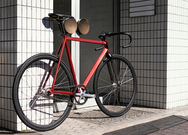 Bicycle outdoors in street