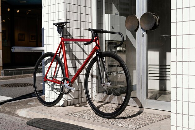 Bicycle outdoors in street