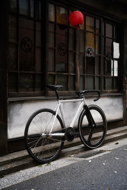 Bicycle outdoors in street