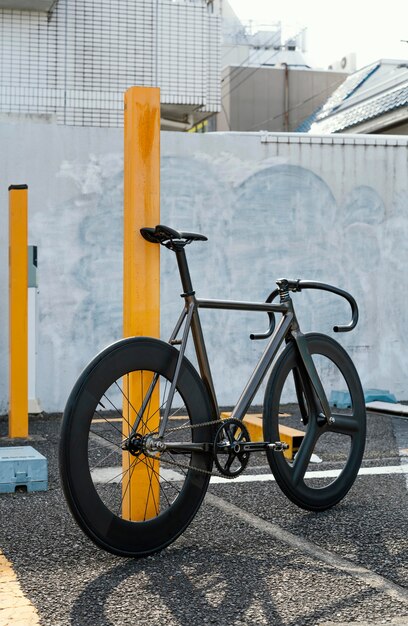 Bicycle outdoors in street