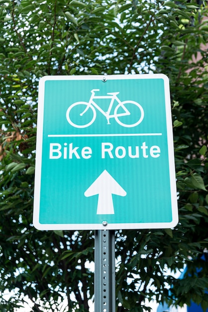 Bicycle sign in the street 