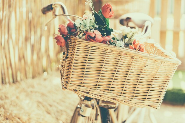 Bicycle with wicker basket