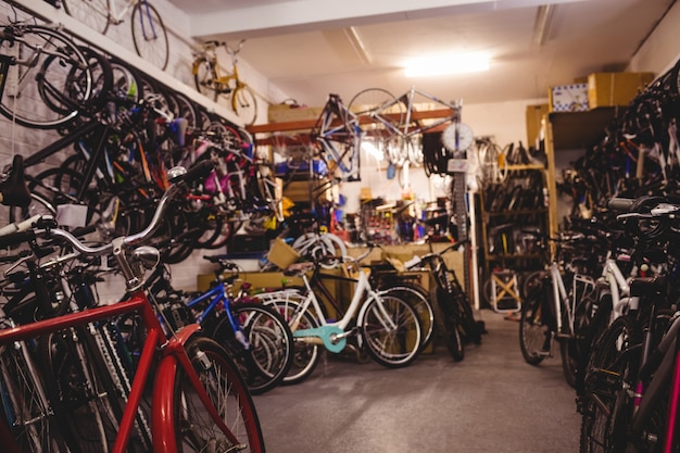 Bicycles in workshop