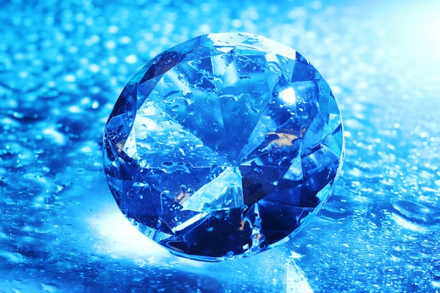 Big and beautiful jewel in blue light