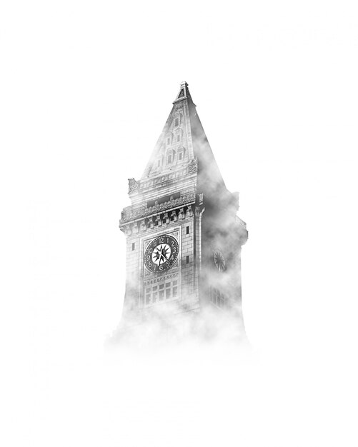 Big Ben in the sky with clouds