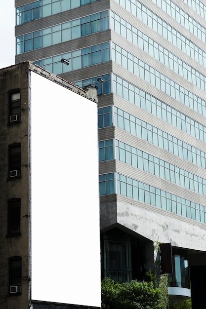 Big billboard template on building in city