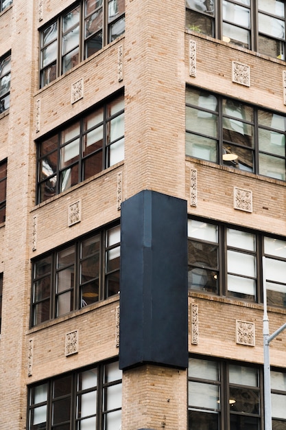 Big billboard template on building in city