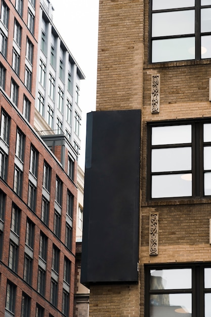 Big billboard template on building in city