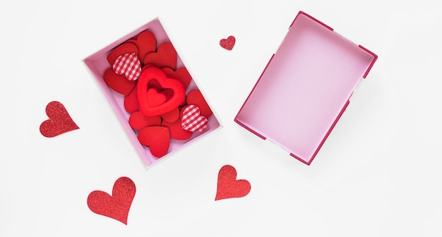 Free photo big box with different hearts
