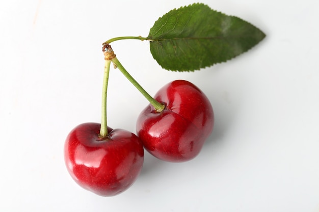 Free photo big cherry on white background