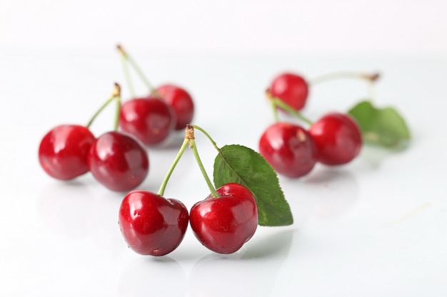 Big cherry on white background