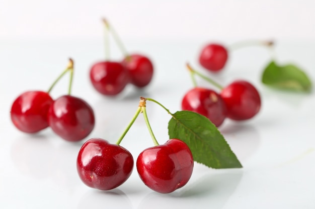 Big cherry on white background