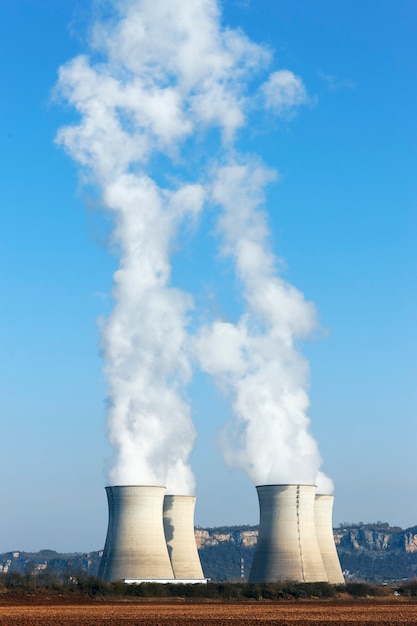 Big chimneys with smoke