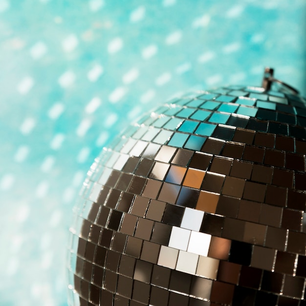 Free photo big disco ball with party lights
