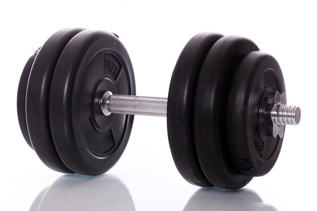 Big dumbbells over white