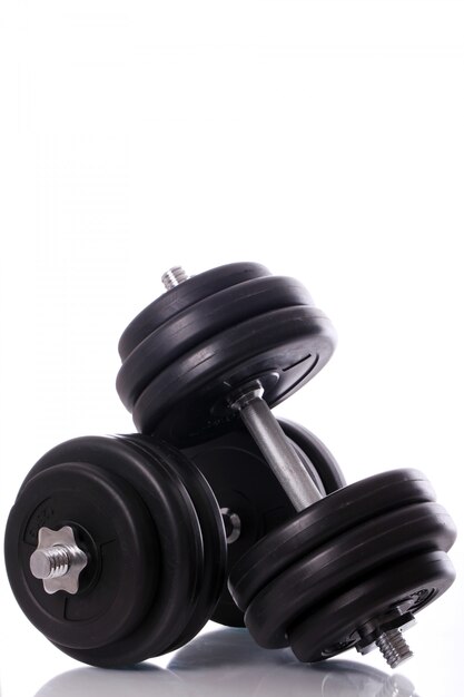 Big dumbbells over white