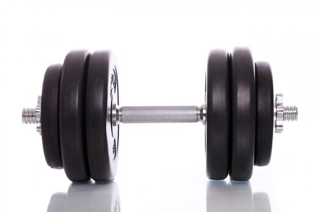 Big dumbbells over white