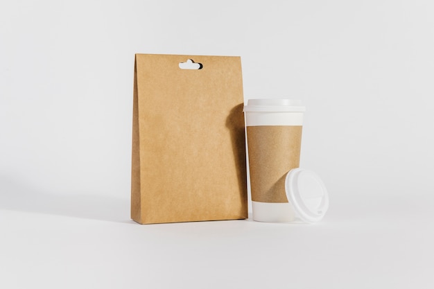 Big plastic cup and bag