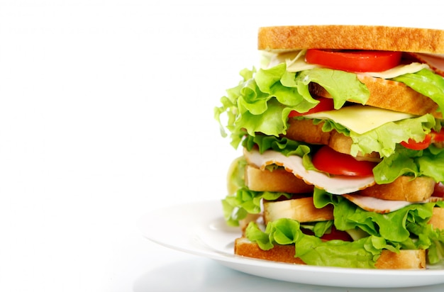 Big Sandwich on the Plate – Free Download Stock Photo