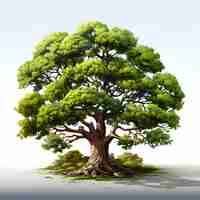 Free photo big tree on white background 3d illustration 3d rendering