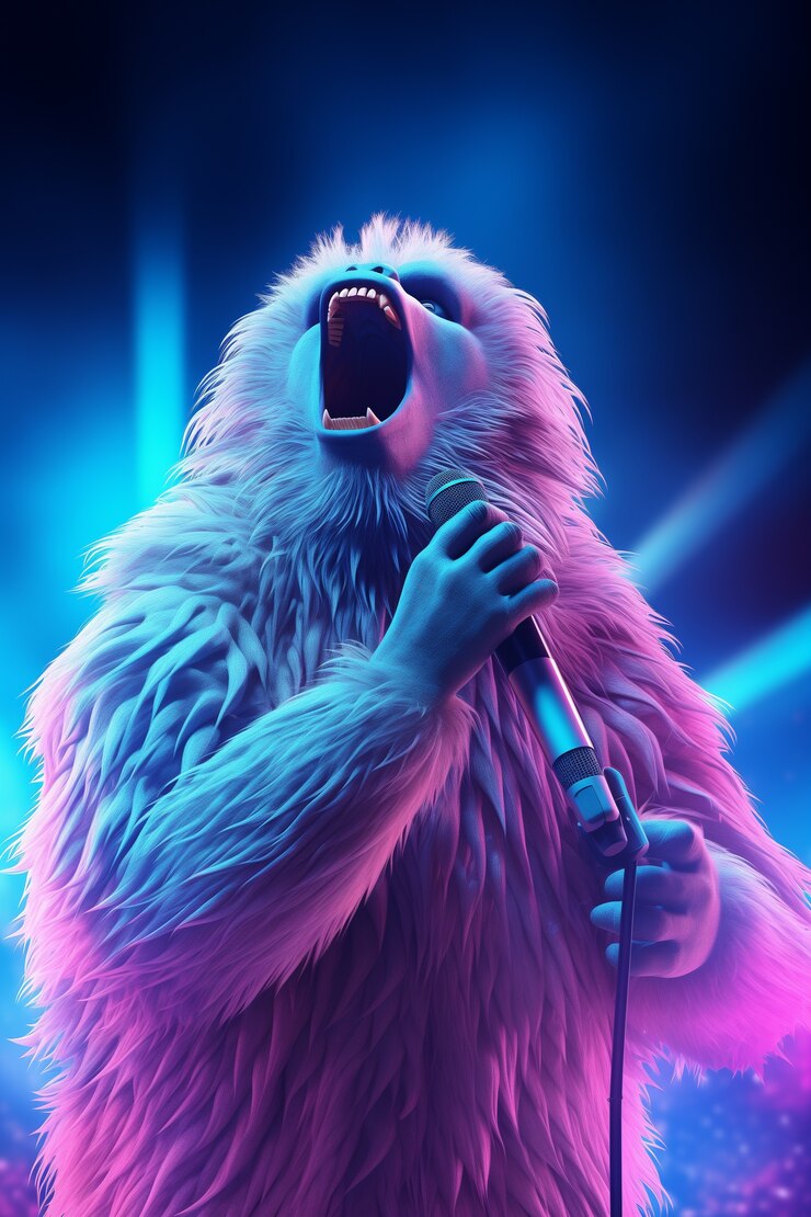 Free Photo bigfoot represented in neon glow