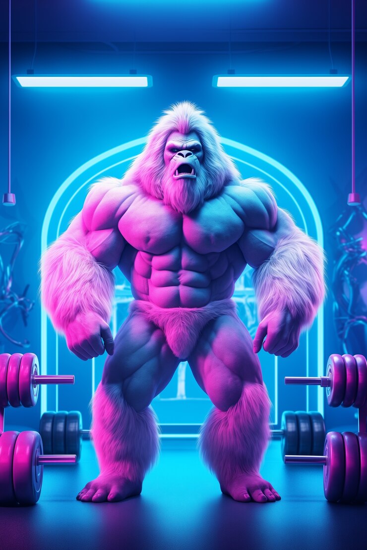 Free Photo bigfoot represented in neon glow