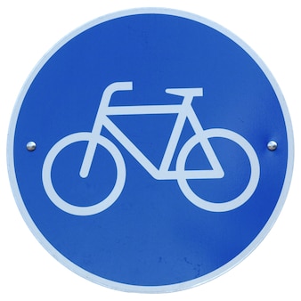 自転車専用車線の標識 Premium写真