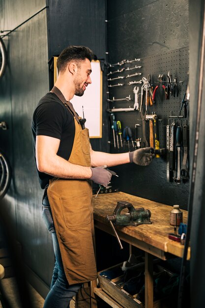 Bike shop with shop assistant