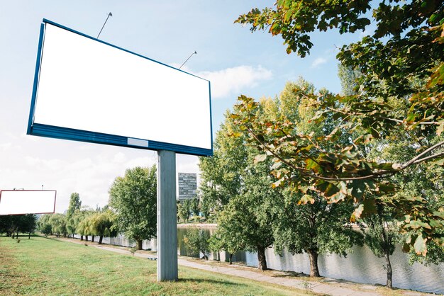 Billboards near river