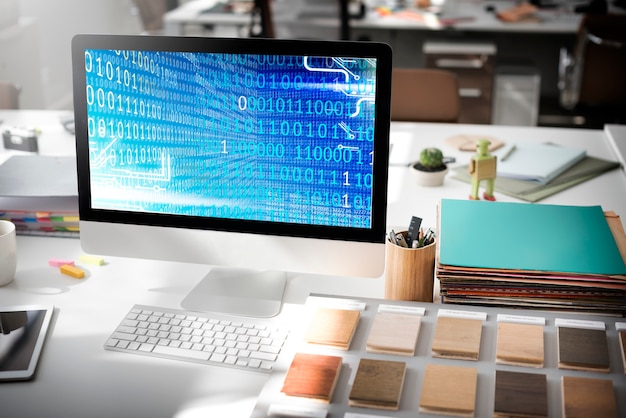 無料写真 バイナリコードディジットテクノロジーソフトウェアコンセプト