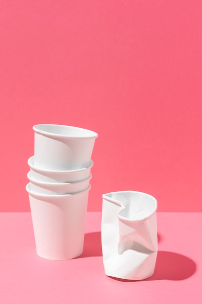 Bio cardboard paper cups copy space