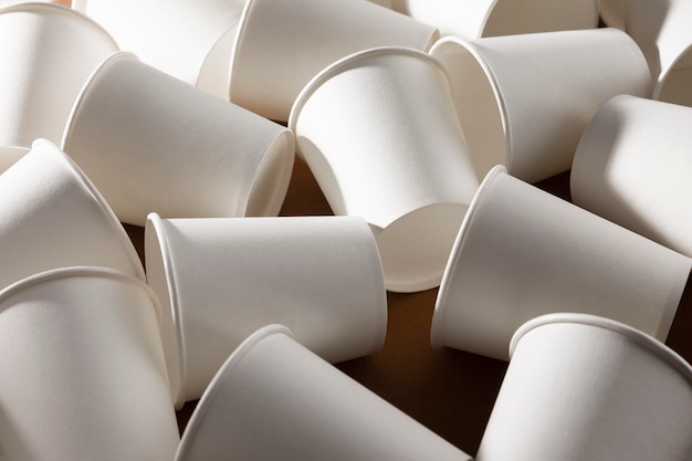 Bio cardboard paper cups high view