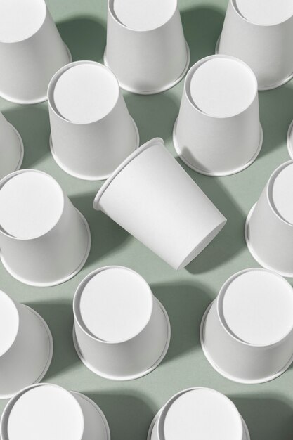 Bio cardboard paper cups high view