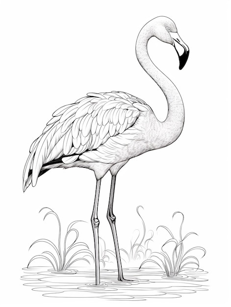 鳥のカラーページのラインアート