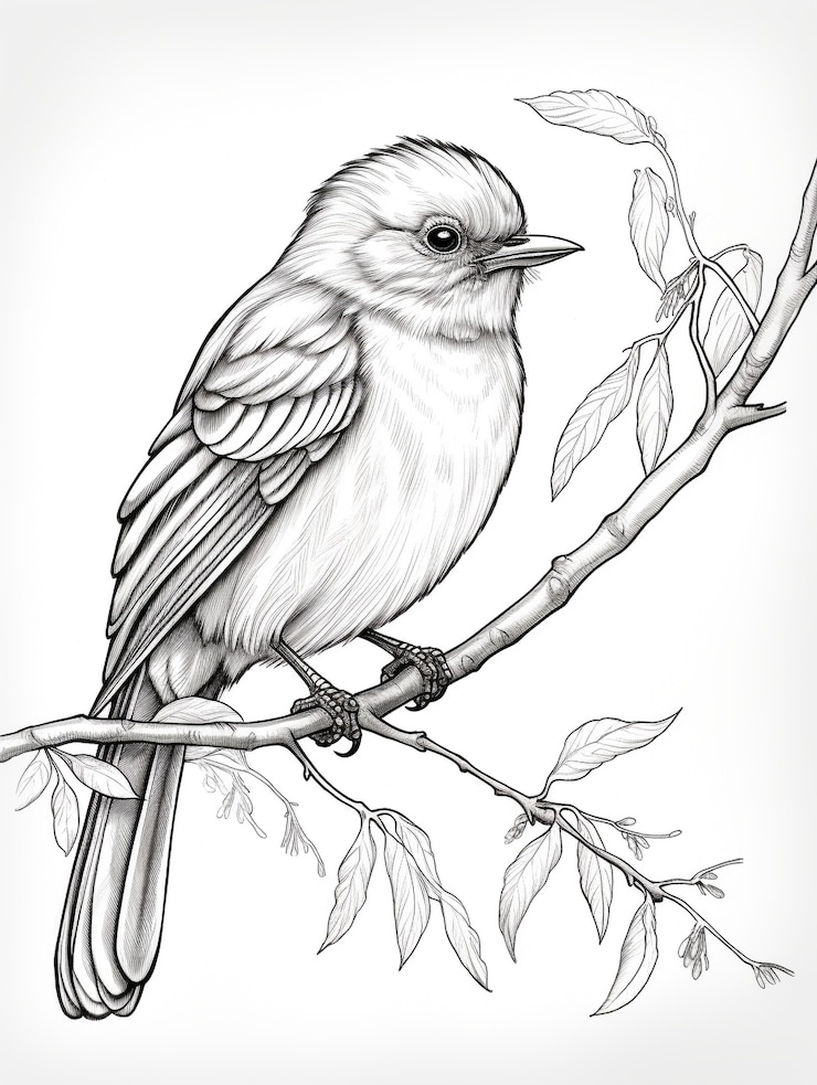 Free Photo bird coloring page line art