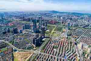 Free photo a bird's eye view of shanghai