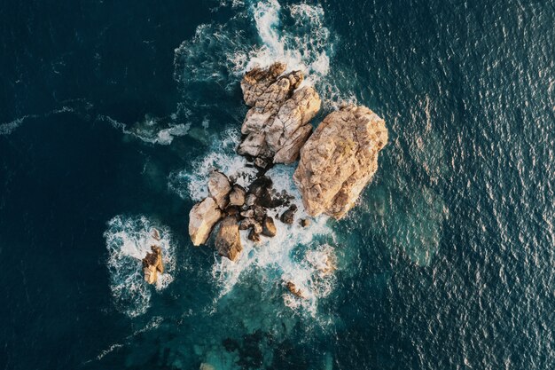 Bird's eye view of a shore break