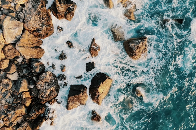 Bird's eye view of a shore break